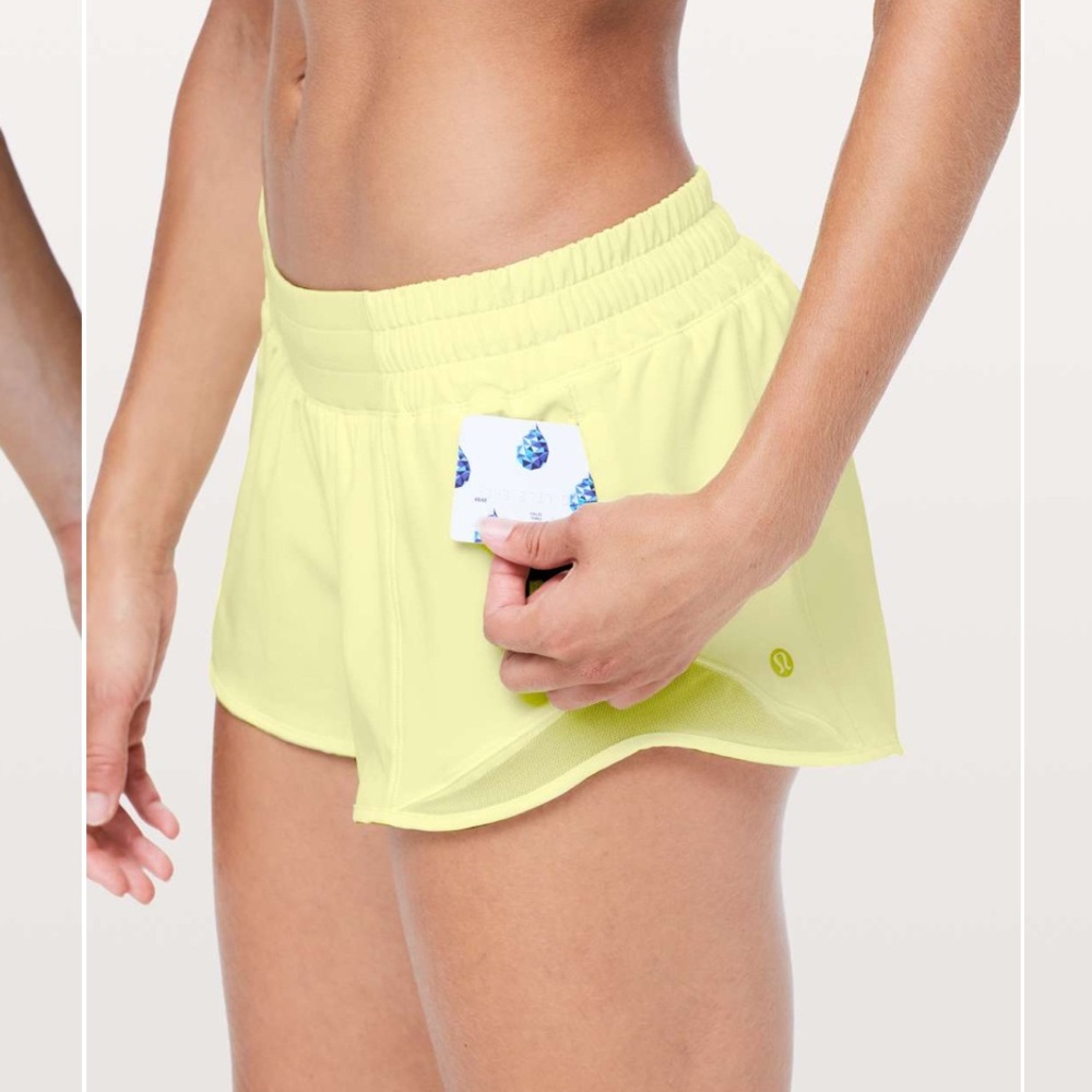Lululemon Hotty Hot Short II 2.5 in Lemon Ice